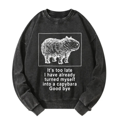 Tokyocanvas I Have Turned Myself Into A Capybara Washed Sweatshirt