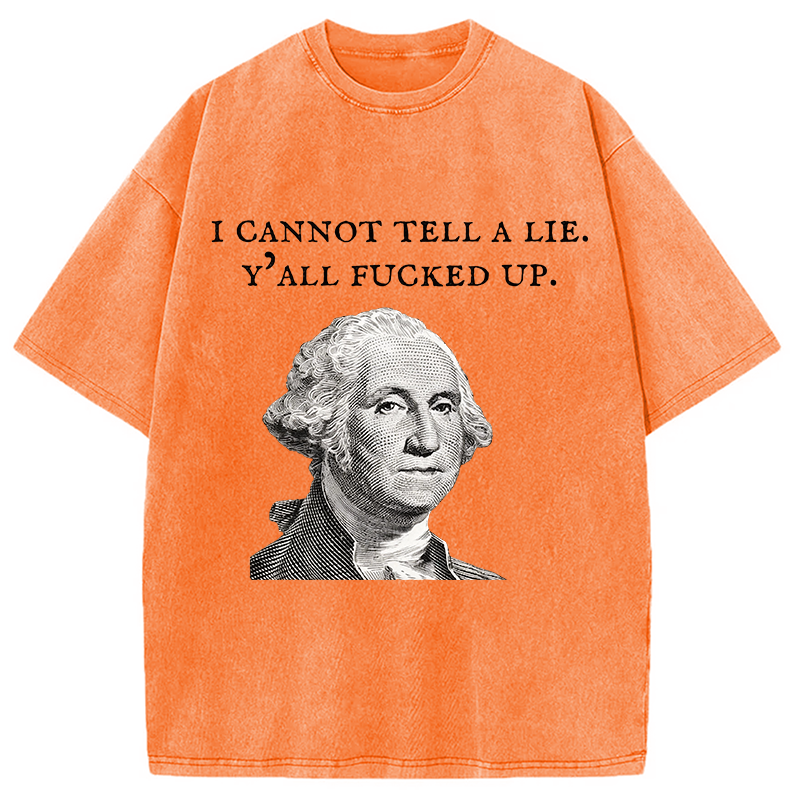 Tokyocanvas Funny George Washington Post-Election Washed T-Shirt