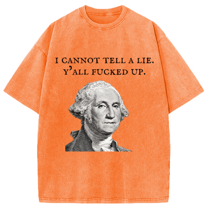 Tokyocanvas Funny George Washington Post-Election Washed T-Shirt