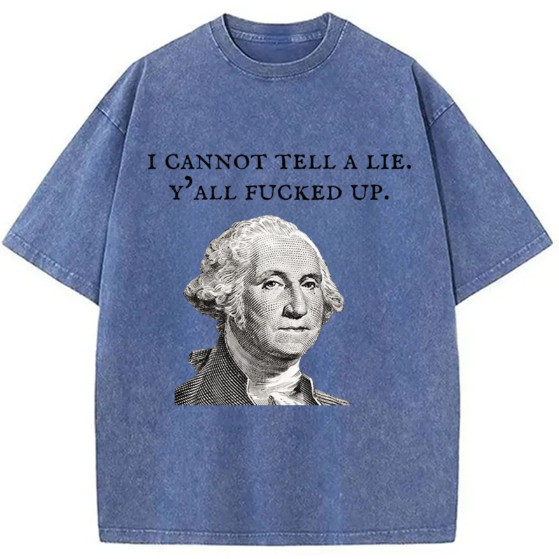 Tokyocanvas Funny George Washington Post-Election Washed T-Shirt