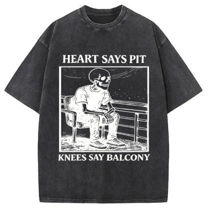 Tokyocanvas Heart Says Pit Knees Say Balcony Washed T-Shirt