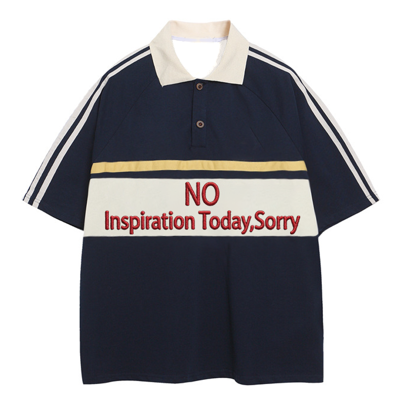Tokyocanvas No Inspiration Polo Embroidered T-Shirt