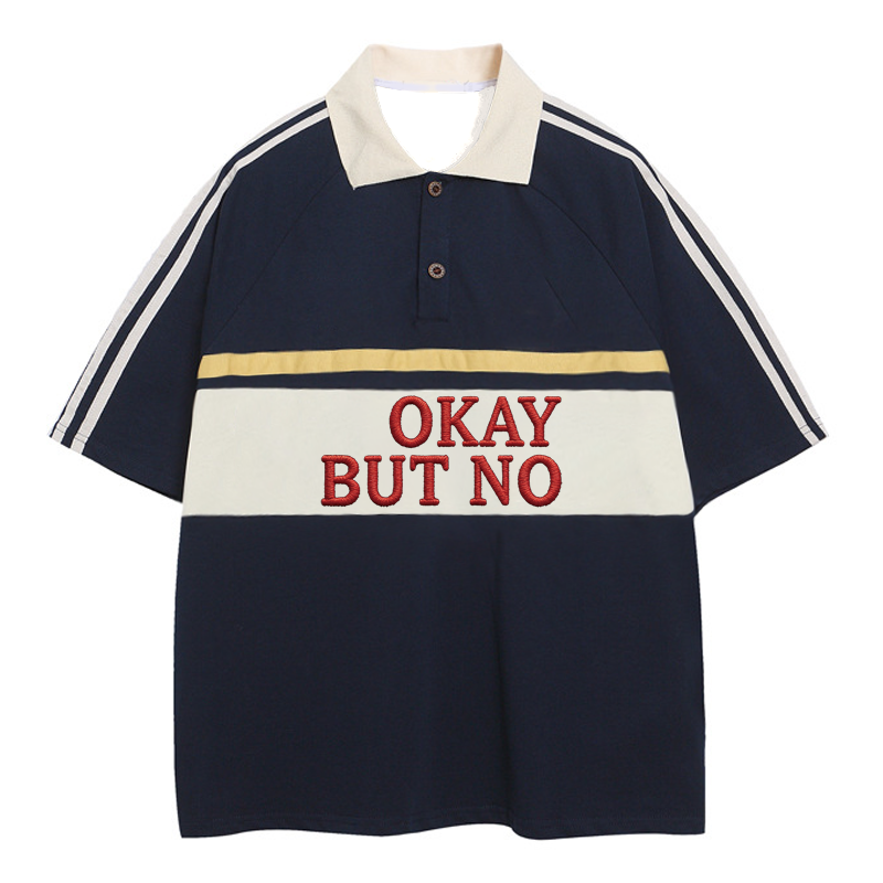 Tokyocanvas Okay But No Polo Embroidered T-Shirt