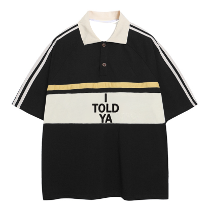 Tokyocanvas I TOLD YA Polo Embroidered T-Shirt