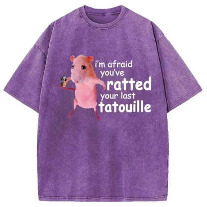 Tokyocanvas Funny Pink Rat Meme Washed T-Shirt