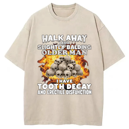 Tokyocanvas Walk Away Funny Skeleton Meme Washed T-Shirt