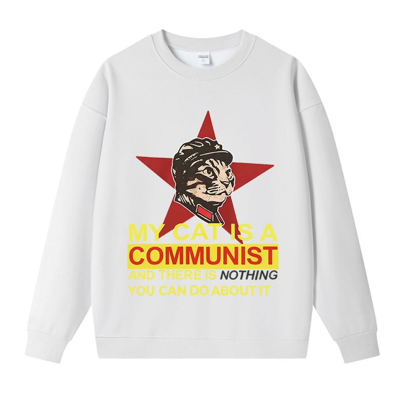 Tokyocanvas My Cat Is A Communist Fleece Lined Sweatshirt
