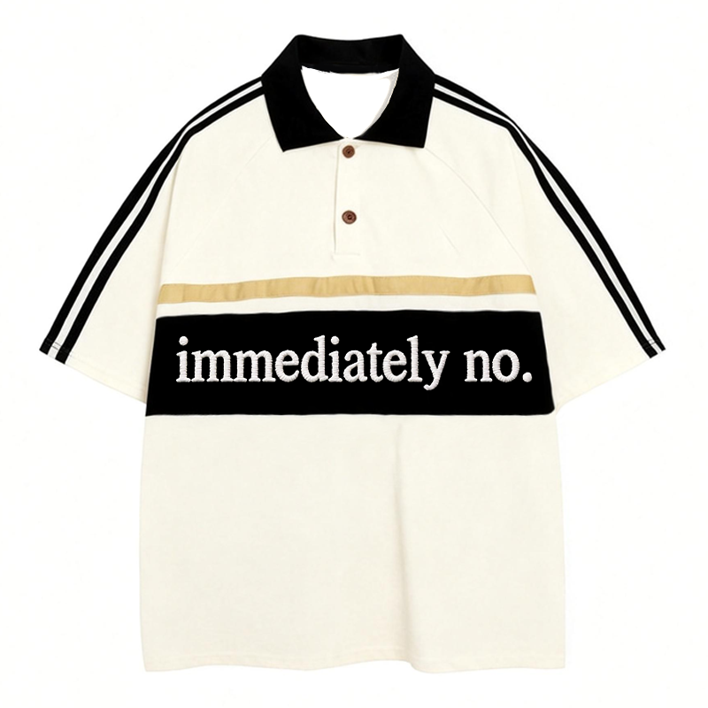 Tokyocanvas Immediately No Polo Embroidered T-Shirt