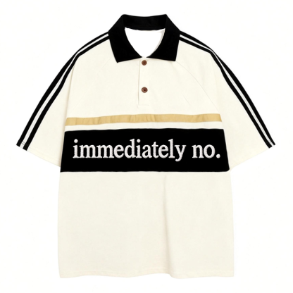 Tokyocanvas Immediately No Polo Embroidered T-Shirt