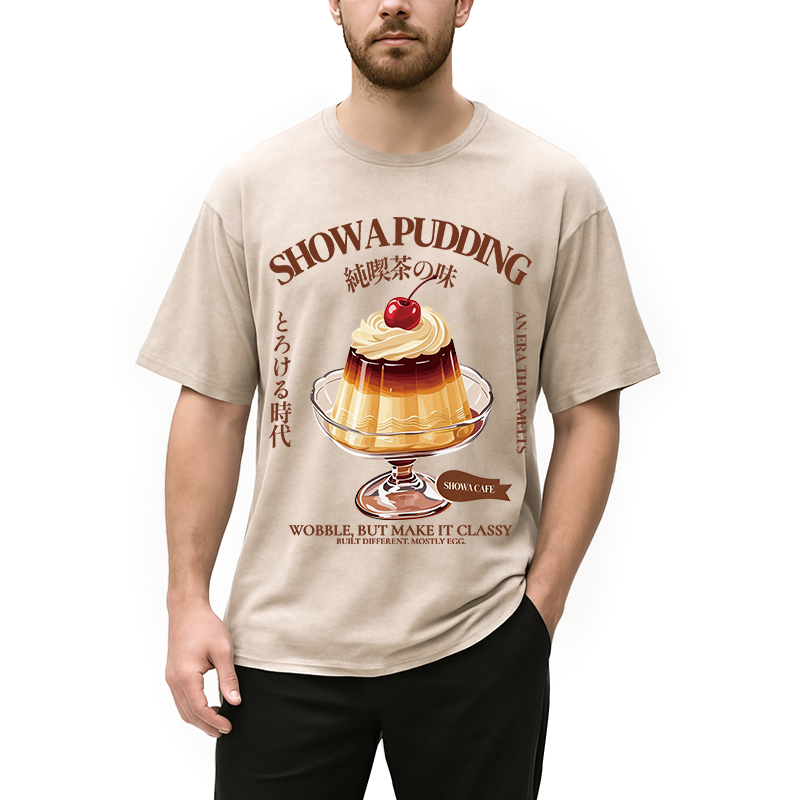 Tokyocanvas Japanese Pudding Washed T-Shirt