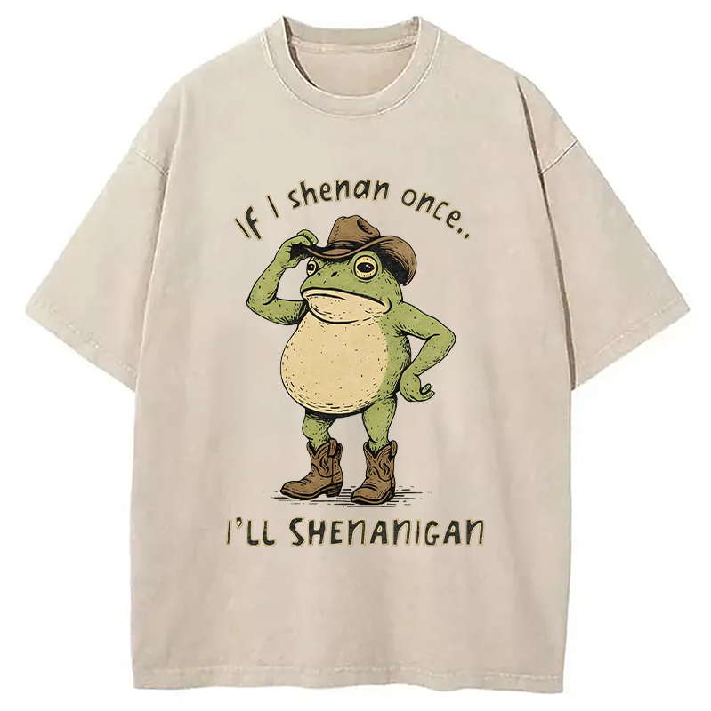 Tokyocanvas If I Shenan Once Funny St. Patrick's Day shirt Washed T-Shirt