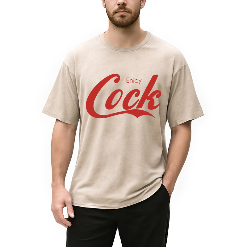 Tokyocanvas Enjoy Cock Gay Washed T-Shirt