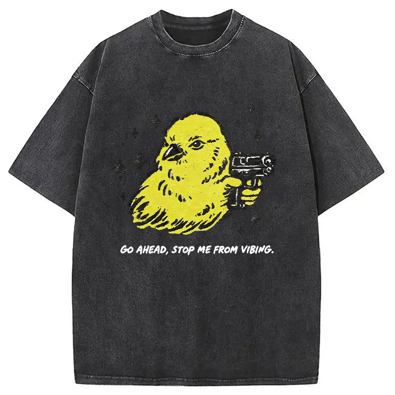 Tokyocanvas Go Ahead Stop Me From Vibing Washed T-Shirt