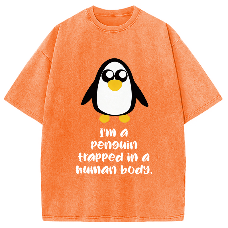 Tokyocanvas i'm A Penguin Washed T-Shirt