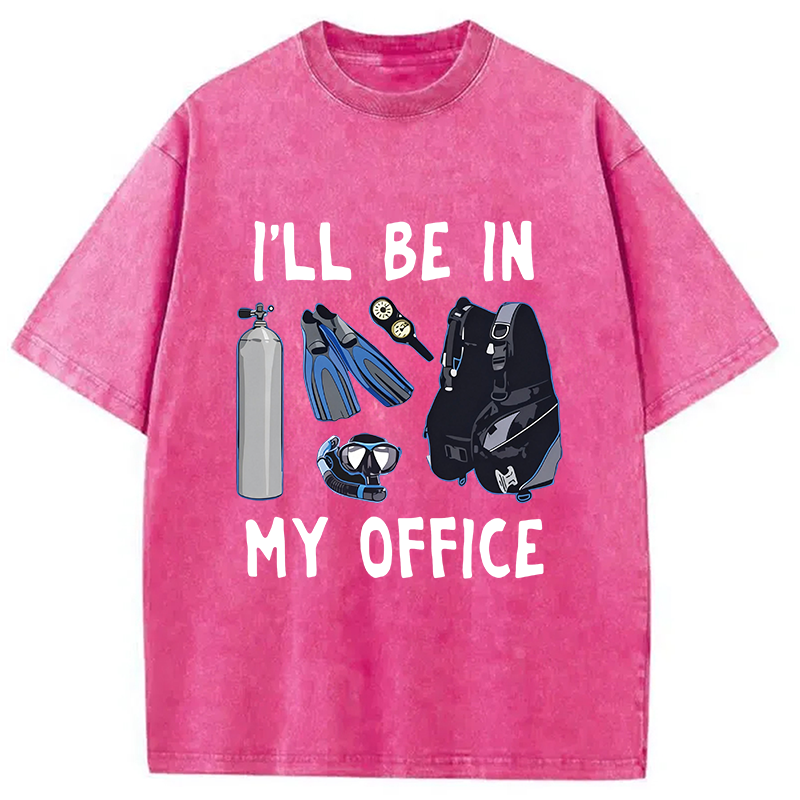 Tokyocanvas I'll be in My Office Scuba Diving Washed T-Shirt