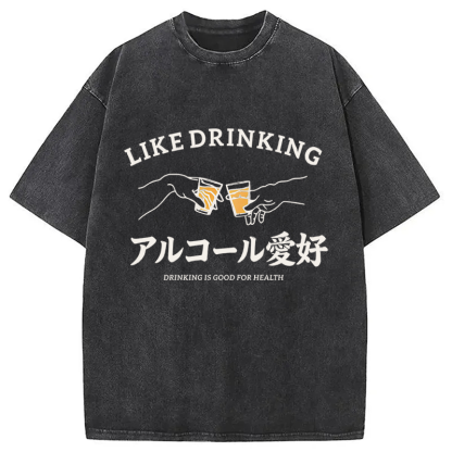 Tokyocanvas Like Drinking Washed T-Shirt
