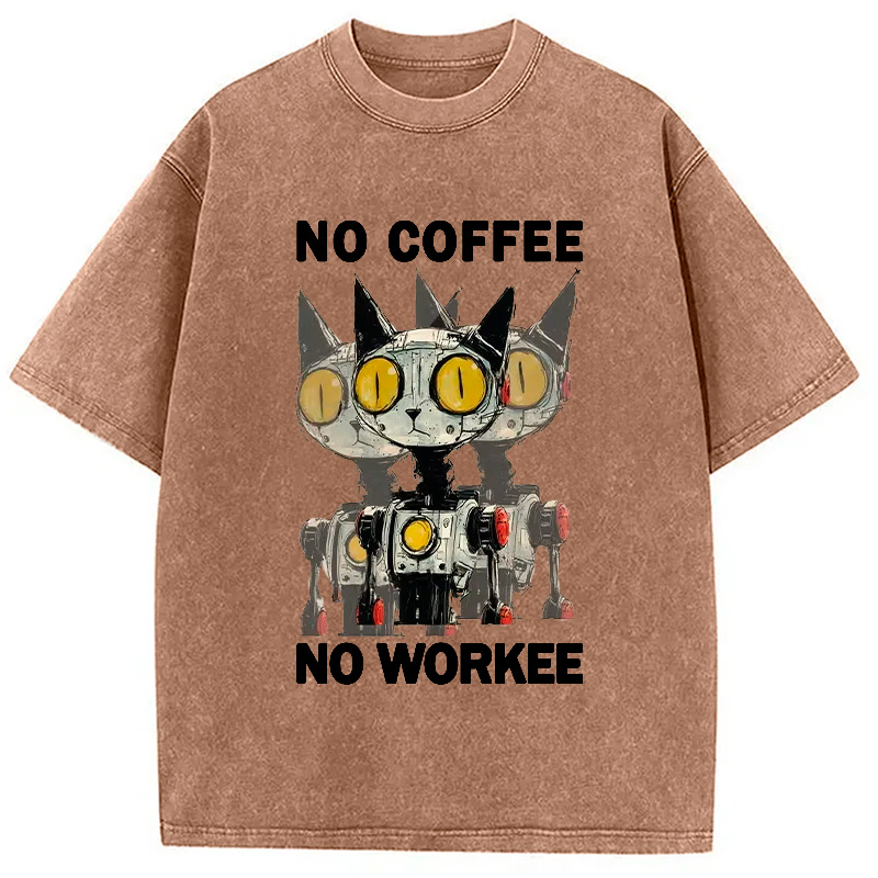 Tokyocanvas No Coffee No Workee Washed T-Shirt