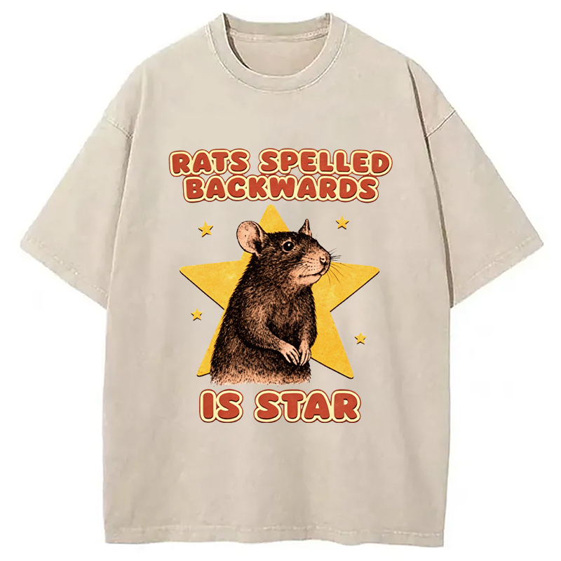 Tokyocanvas Rats Spelled Backwards Is Star Washed T-Shirt