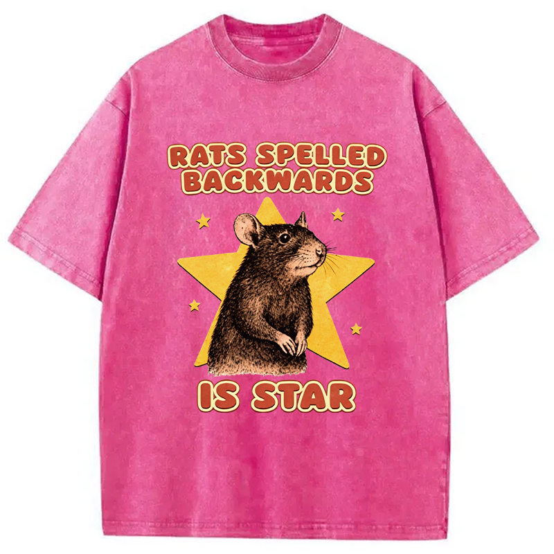 Tokyocanvas Rats Spelled Backwards Is Star Washed T-Shirt