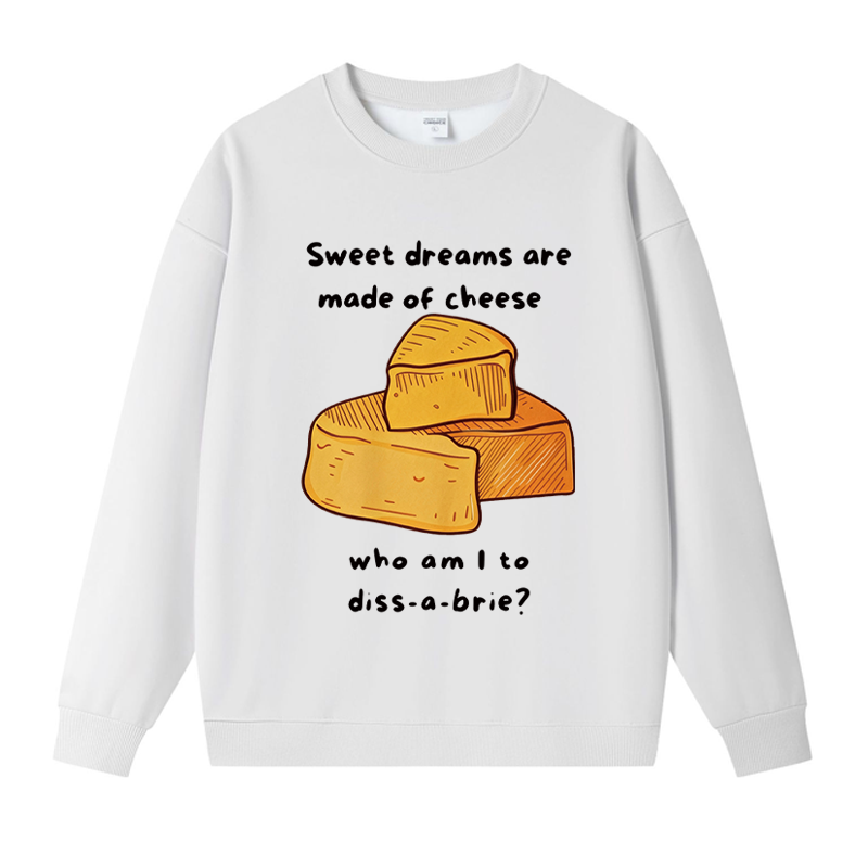 Tokyocanvas Funny Cheese Music Fleece Lined Sweatshirt