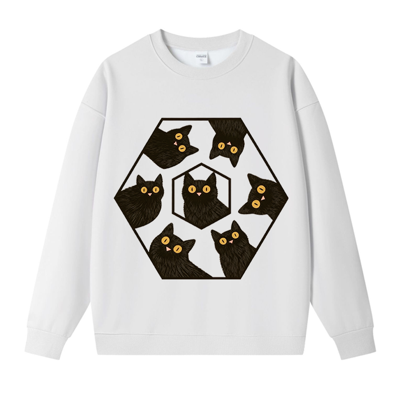 Tokyocanvas Black Cats Are Watching You Fleece Lined Sweatshirt