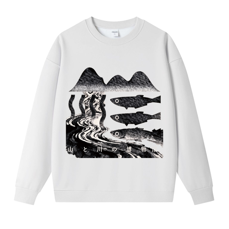 Tokyocanvas Fish Vintage Fleece Lined Sweatshirt