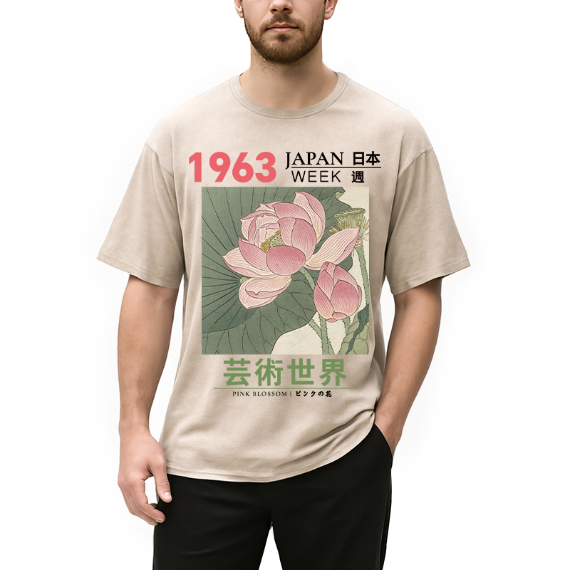 Tokyocanvas Pink Blossom Washed T-Shirt