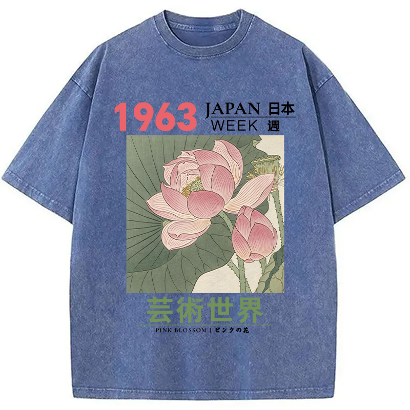 Tokyocanvas Pink Blossom Washed T-Shirt
