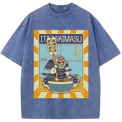 Tokyocanvas Ramen Temple Washed T-Shirt