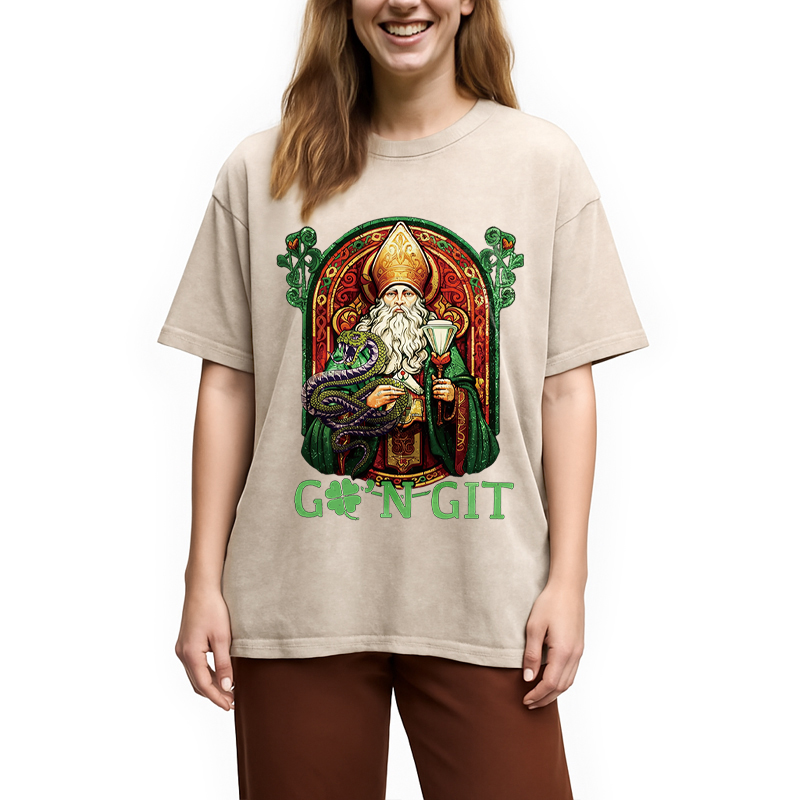 Tokyocanvas Vintage Go'n Git St Patrick Washed T-Shirt