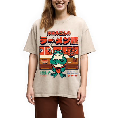 Tokyocanvas Mr. Frog's Ramen Shop Washed T-Shirt
