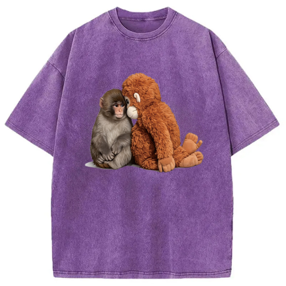 Tokyocanvas Plush Monkey Washed T-Shirt