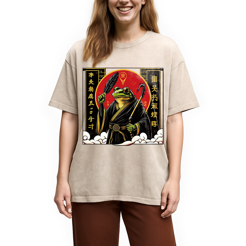 Tokyocanvas Fantasy Universes Of Frogs Washed T-Shirt