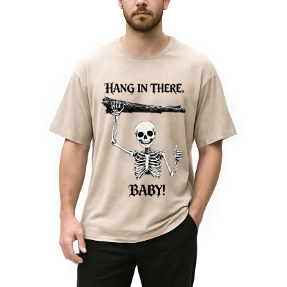 Tokyocanvas Hang In There Skeleton Washed T-Shirt