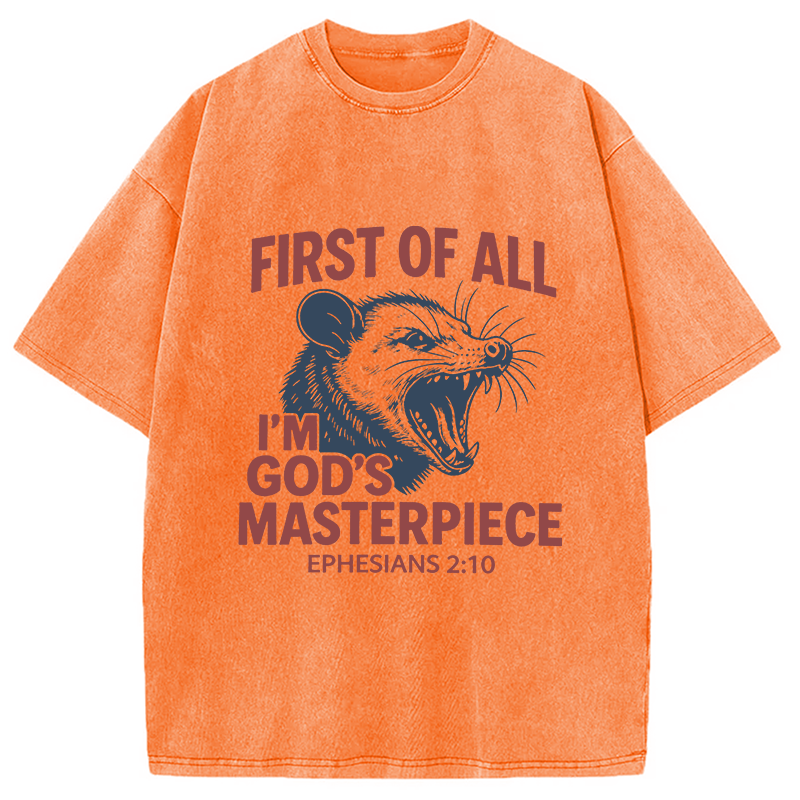 Tokyocanvas First Of All I'm God's Masterpiece Washed T-Shirt