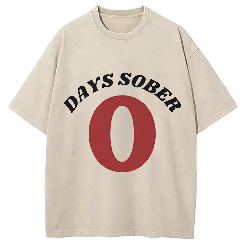 Tokyocanvas 0 Days Sober Washed T-Shirt