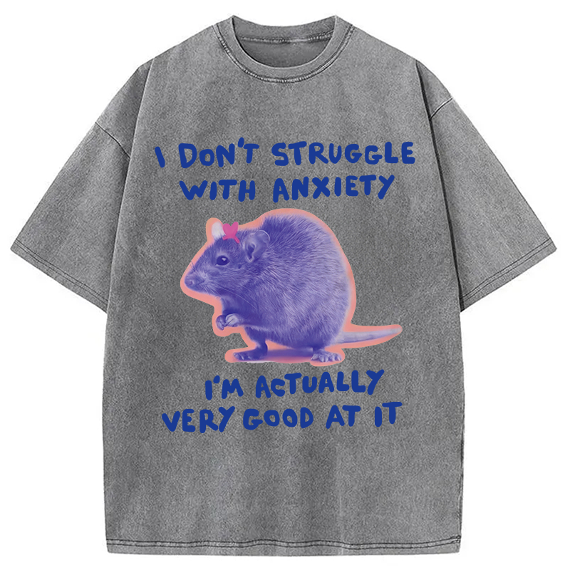 Tokyocanvas I Don't Struggle With Anxiety Washed T-Shirt