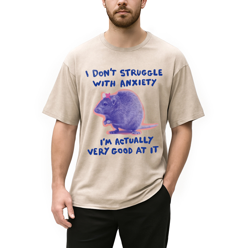 Tokyocanvas I Don't Struggle With Anxiety Washed T-Shirt