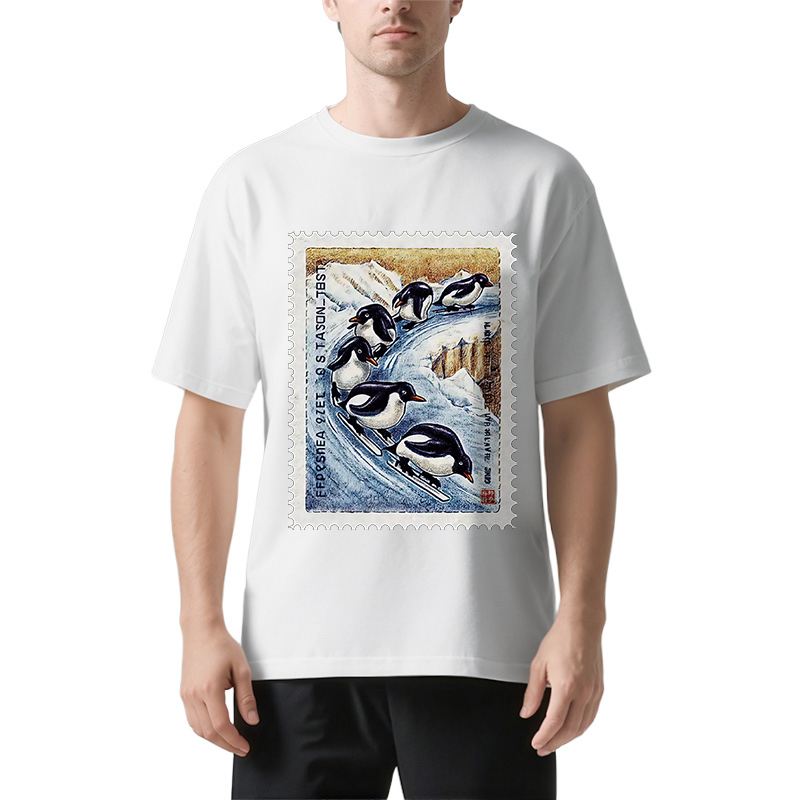 Tokyocanvas Gliding Penguin Stamp Classic T-Shirt
