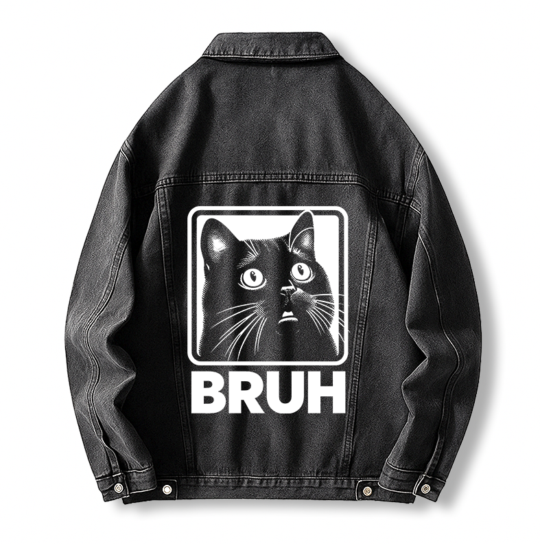 Tokyocanvas BRUH Cat Jean Jackets
