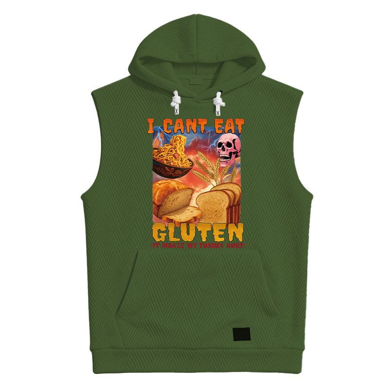 Tokyocanvas I Can't Eat Gluten Funny Meme Hooded Tank