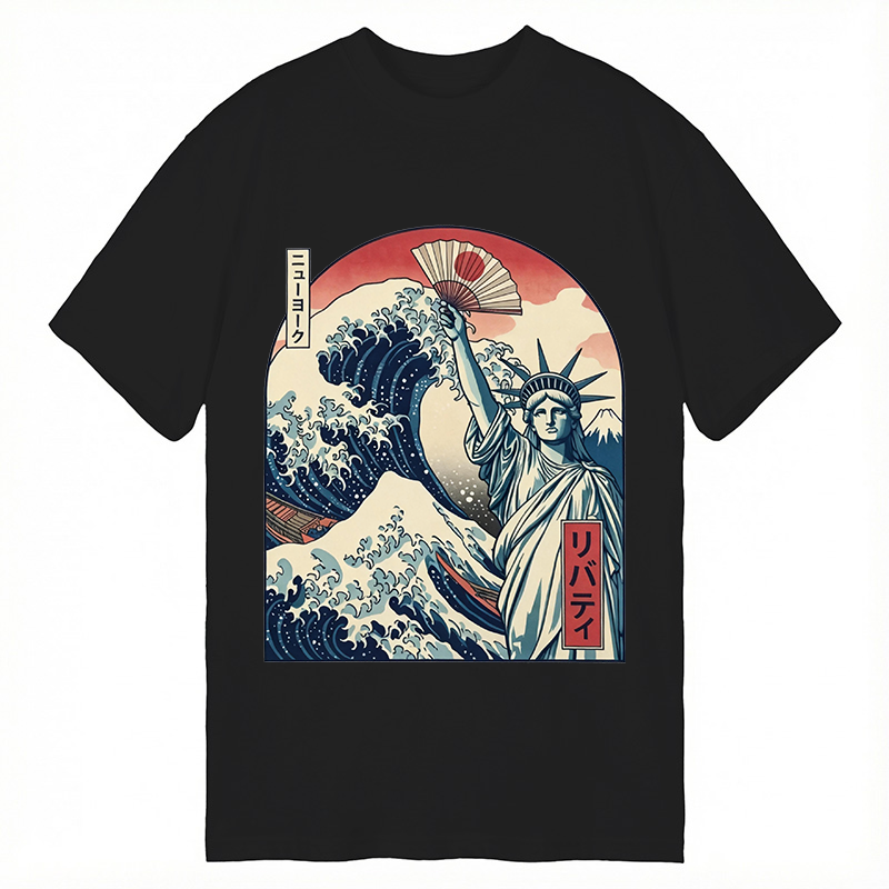 Tokyocanvas Ukiyo-e Statue Of Liberty Classic T-Shirt