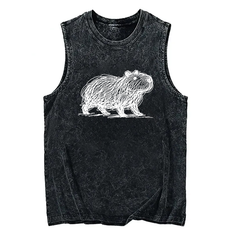 Tokyocanvas Minimalist Capybara Washed Tank