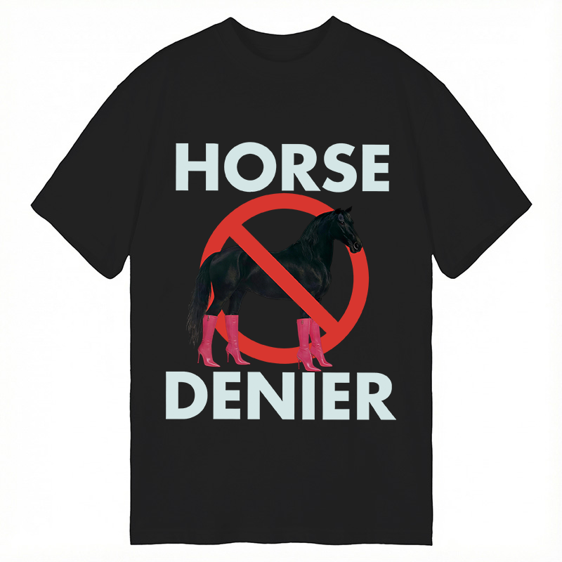 Tokyocanvas Funny High-Heel Noir Horse Denier Classic T-Shirt