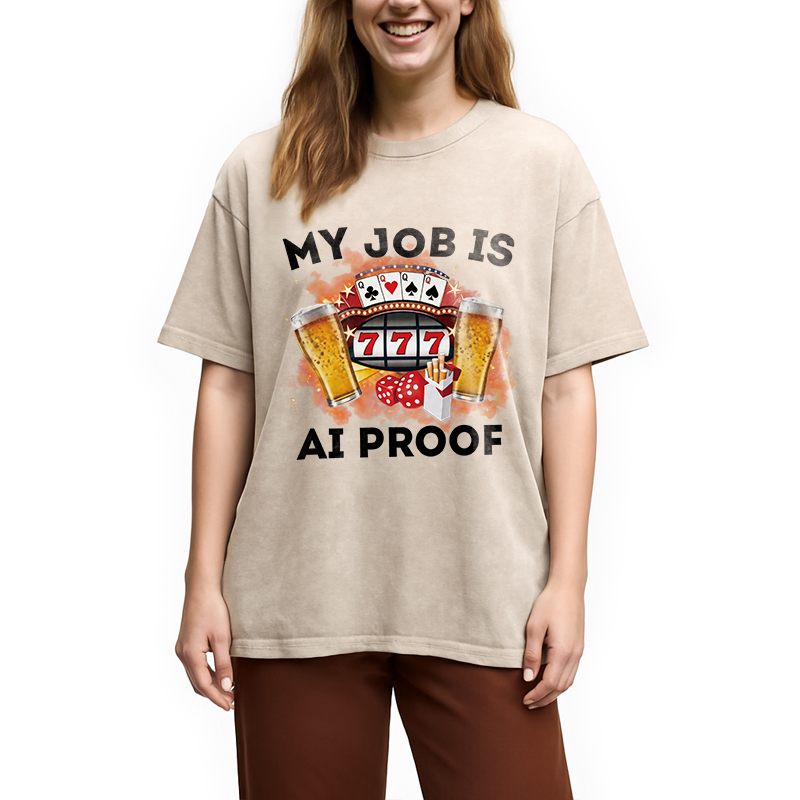 Tokyocanvas My Job Is AI Proof Washed T-Shirt