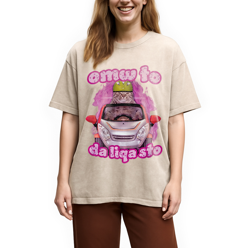 Tokyocanvas Only The Will To Funny Cat Meme Washed T-Shirt