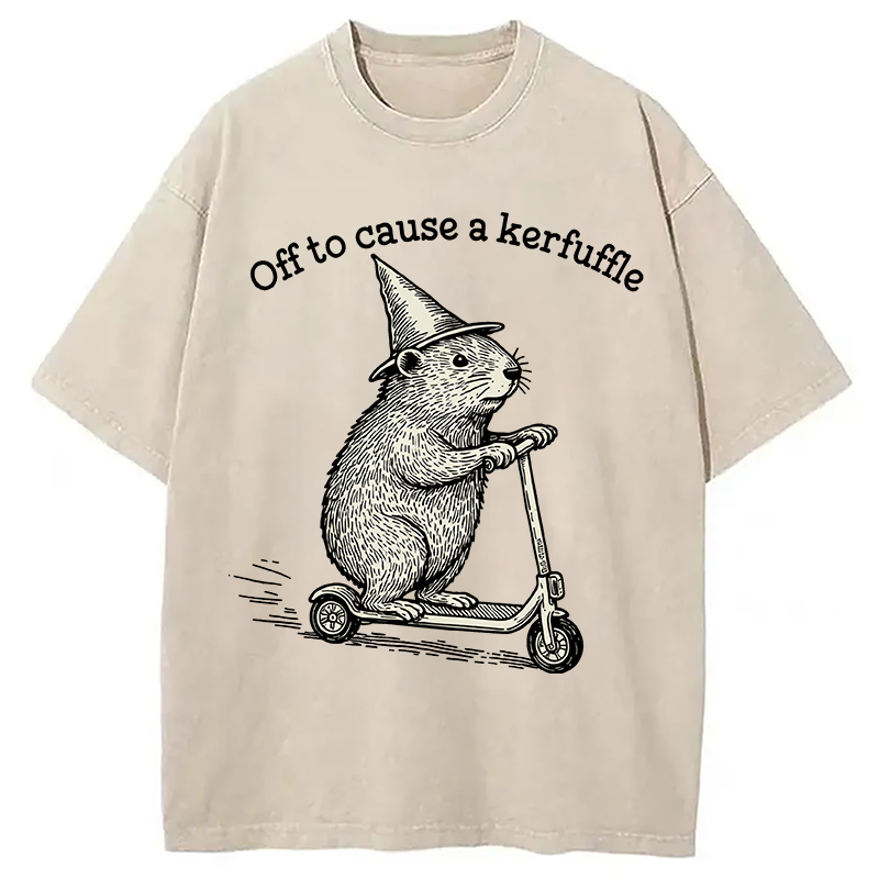 Tokyocanvas Off To Cause A Kerfuffle Washed T-Shirt