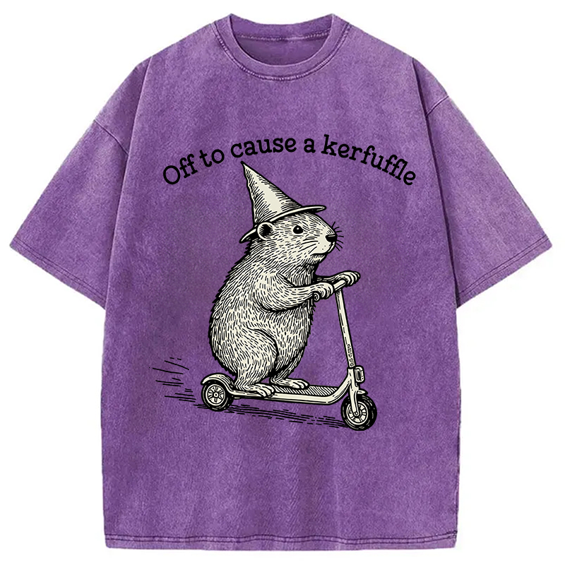 Tokyocanvas Off To Cause A Kerfuffle Washed T-Shirt