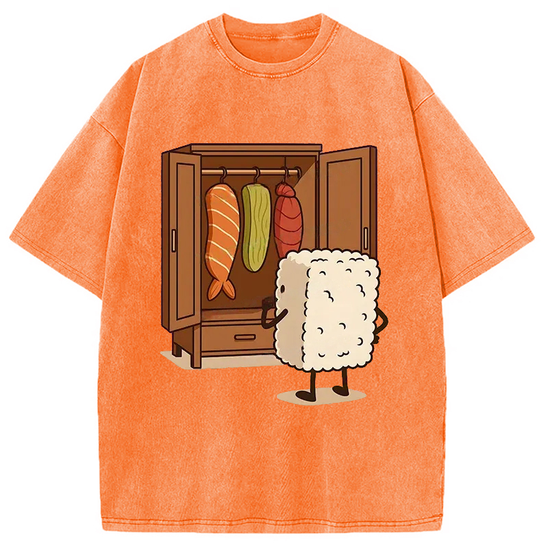 Tokyocanvas Sushi Pick Out Clothes Washed T-Shirt