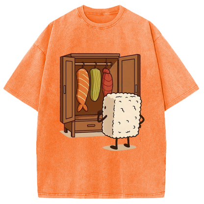 Tokyocanvas Sushi Pick Out Clothes Washed T-Shirt